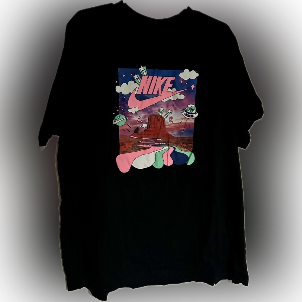 Nike Air Graphic Tee Neon Planets Desert Aliens Black Light XXL